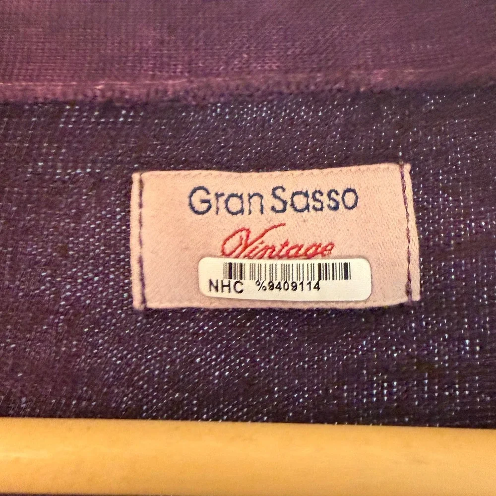Gran Sasso Vintage Burgundy Virgin Wool Cardigan Sweater V-Neck Made in Italy